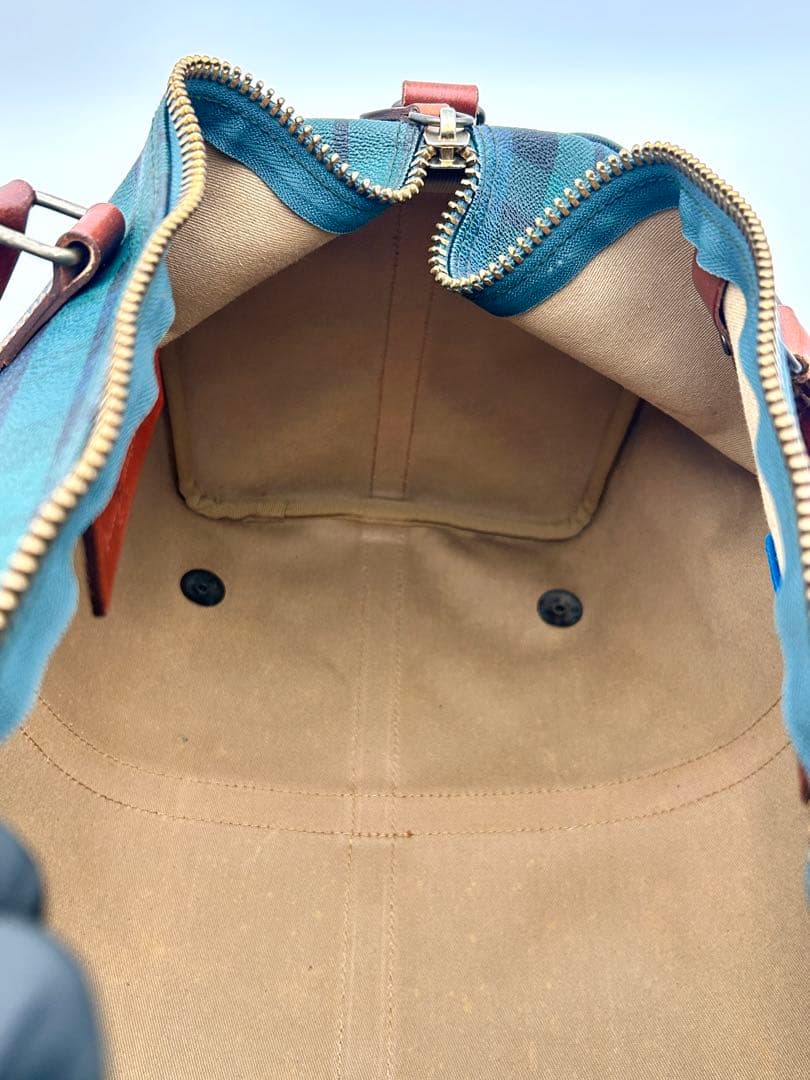 【良品】ラルフローレン 2WAY ボストンバッグ チェック PVCレザー 希少