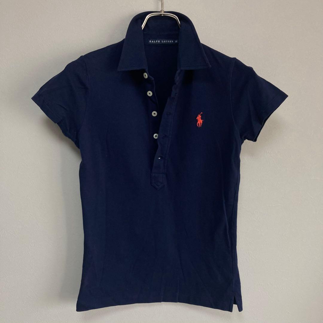 ポロラルフローレン RALPH LAUREN ポロシャツ ５つボタン 紺色 M