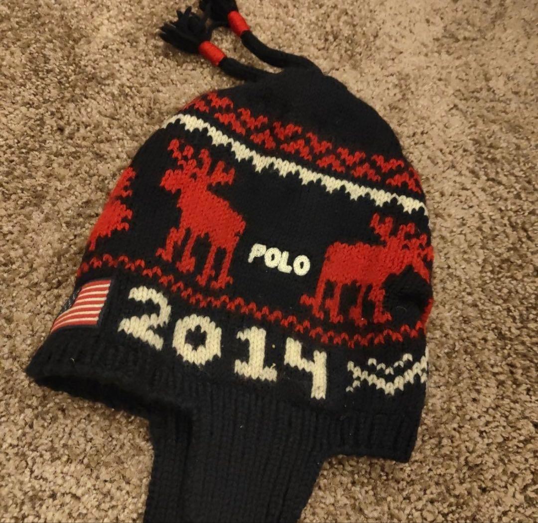 POLO RALPH LAUREN ボンボン ニット帽　トナカイ ビーニー XL