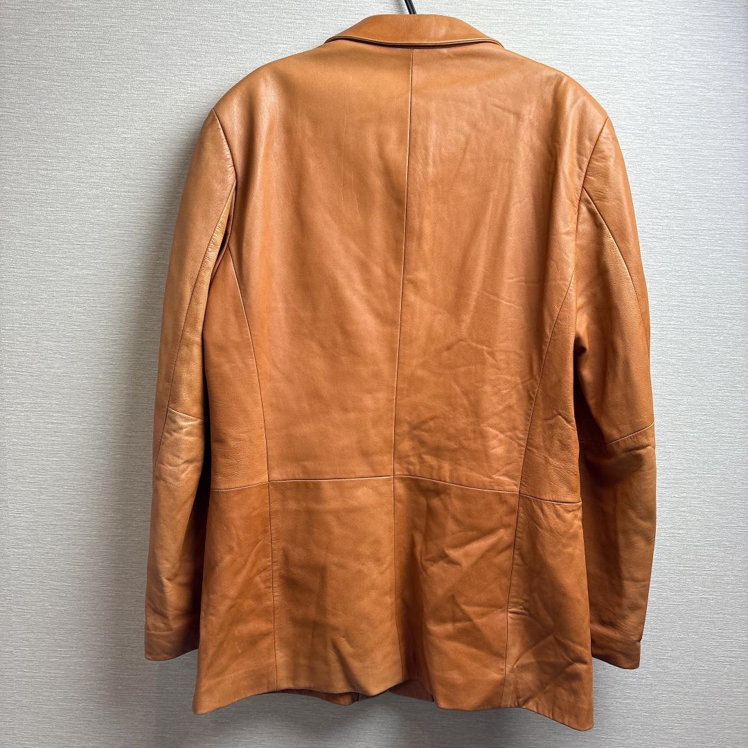 希少 EMPORIO ARMANI レザージャケット 50 ブラウン アルマーニ