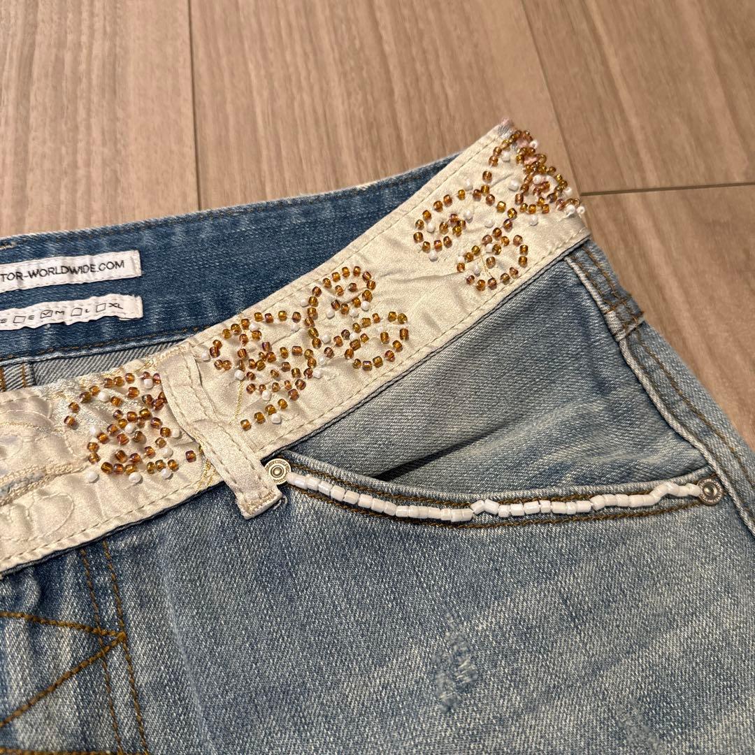 パンツ SCULPTOR Beaded Waist Denim Pants