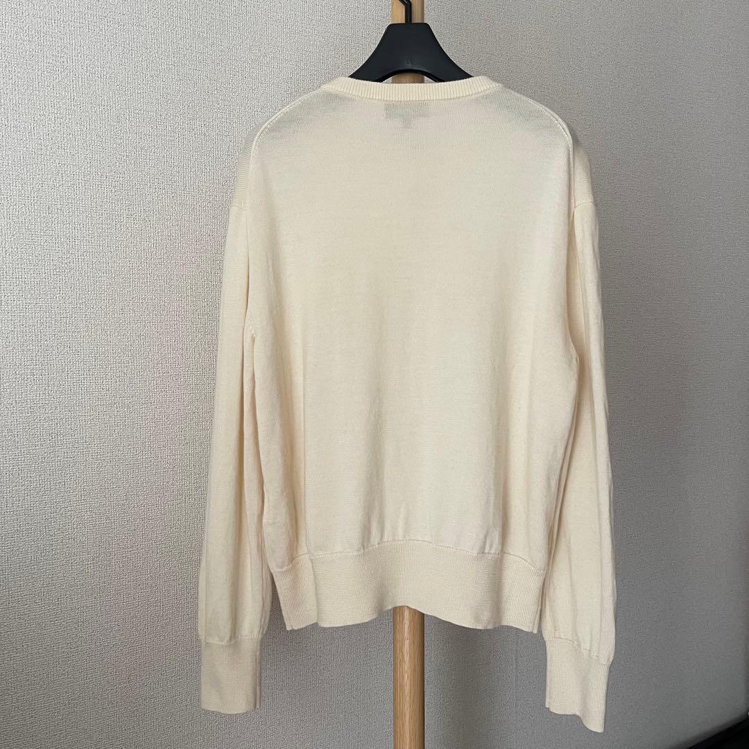 極美品 A.P.C. ウール100％ ロゴ ニットカーディガン アーペーセー
