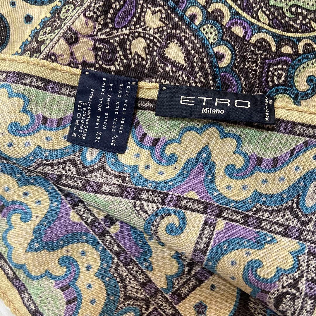 美品　ETRO エトロ　シルク　ストール　マフラーペイズリー　現行タグ