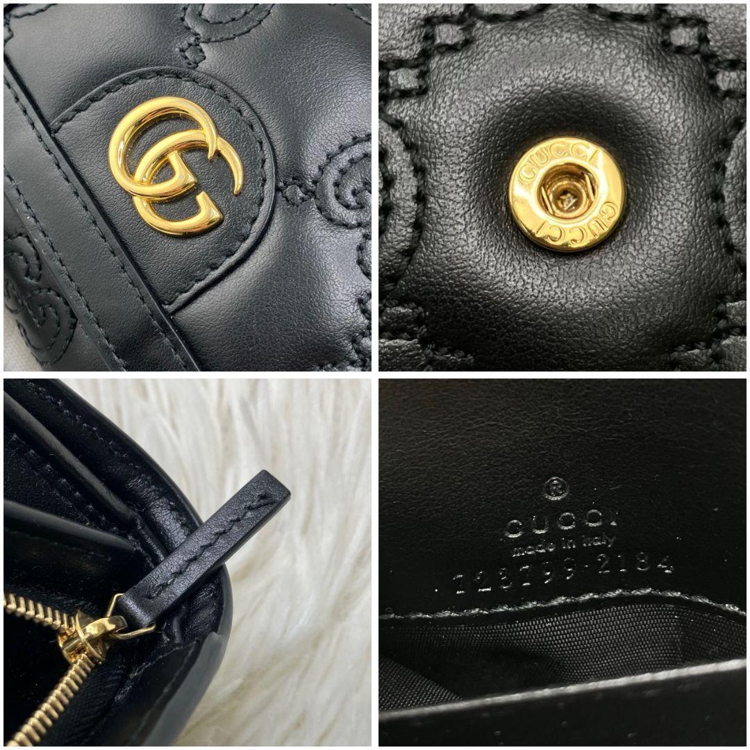 未使用級✨GUCCI 二つ折り財布 GG マーモント マトラッセ 黒