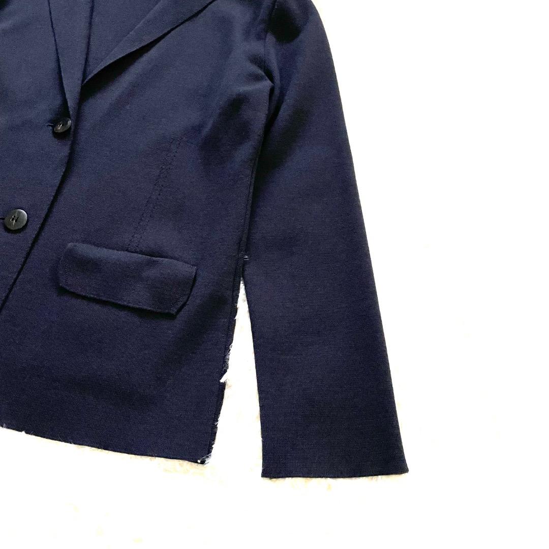 DAMA collection シルク カシミヤ混 ニットジャケット 濃紺 L