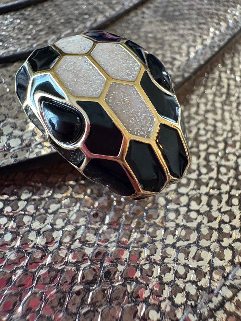【美品】Bvlgari/セルペンティフォーエバーゴールド二つ折り財布