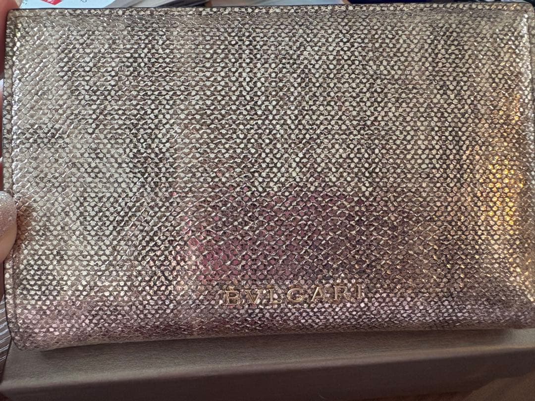 【美品】Bvlgari/セルペンティフォーエバーゴールド二つ折り財布