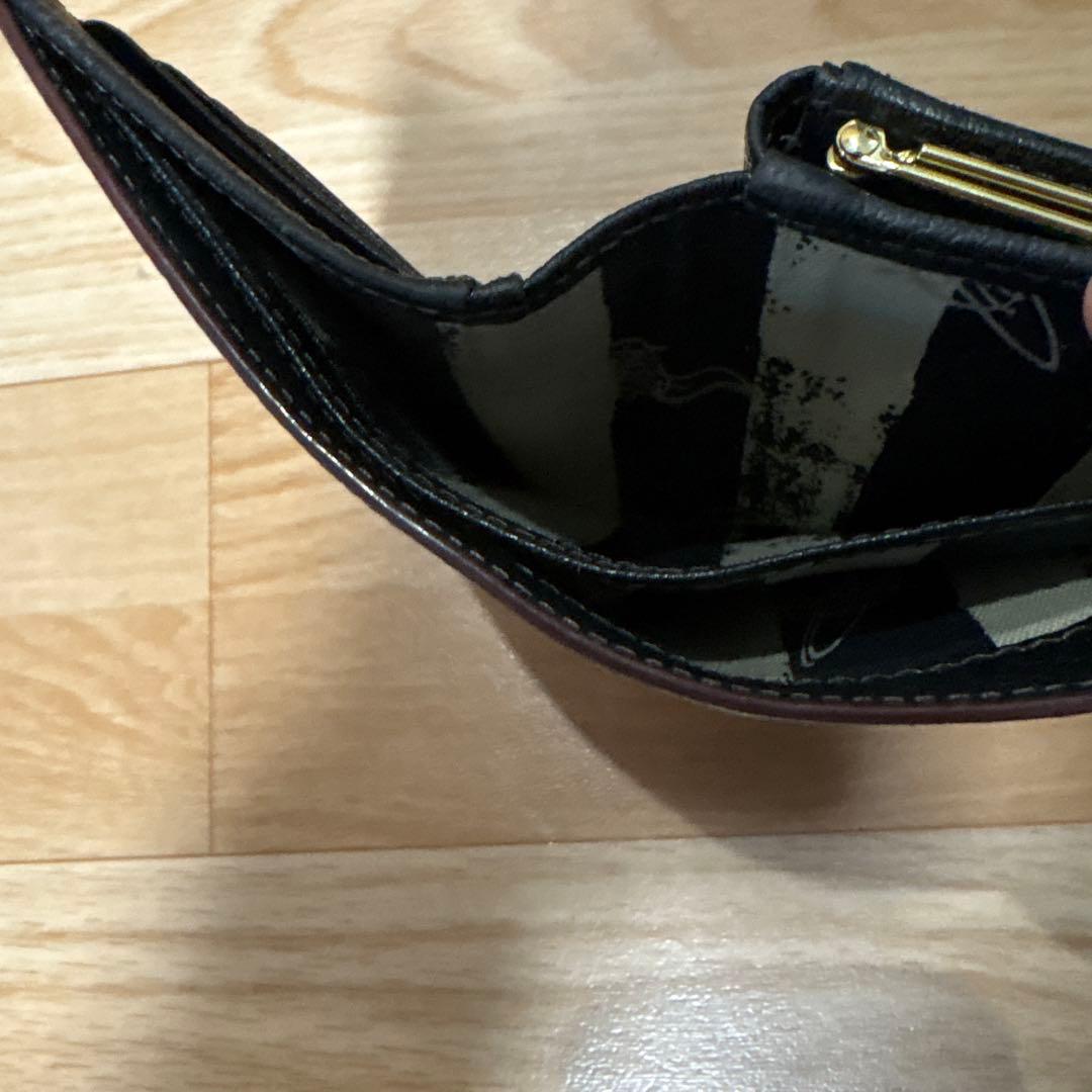 【美品】ヴィヴィアンウエストウッド 三つ折り財布 がま口　ビックオーブ　レザー