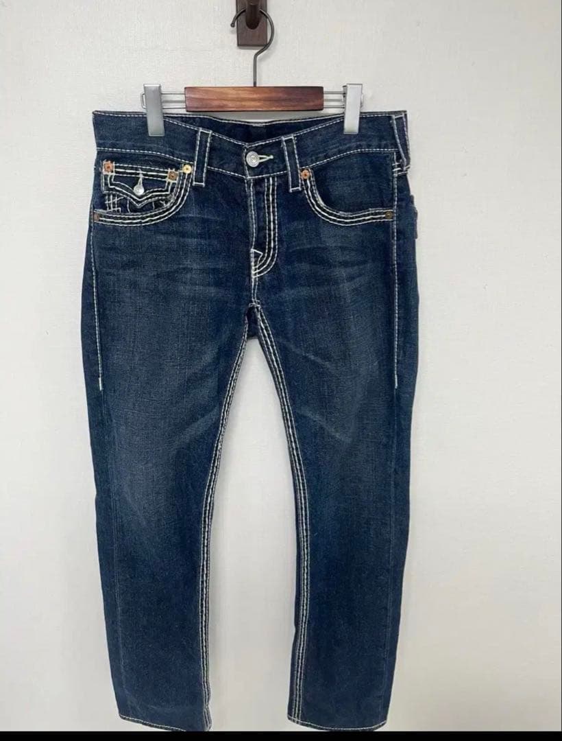 True Religion ダークブルー ストレートデニム 30インチ