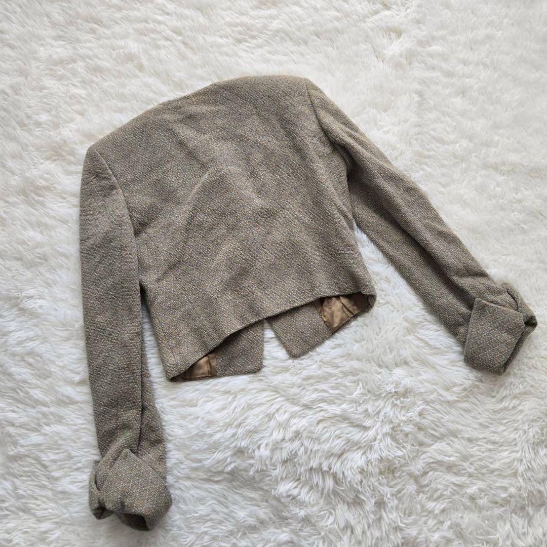 【EMPORIO ARMANI アルマーニ】 ノーカラージャケット 38