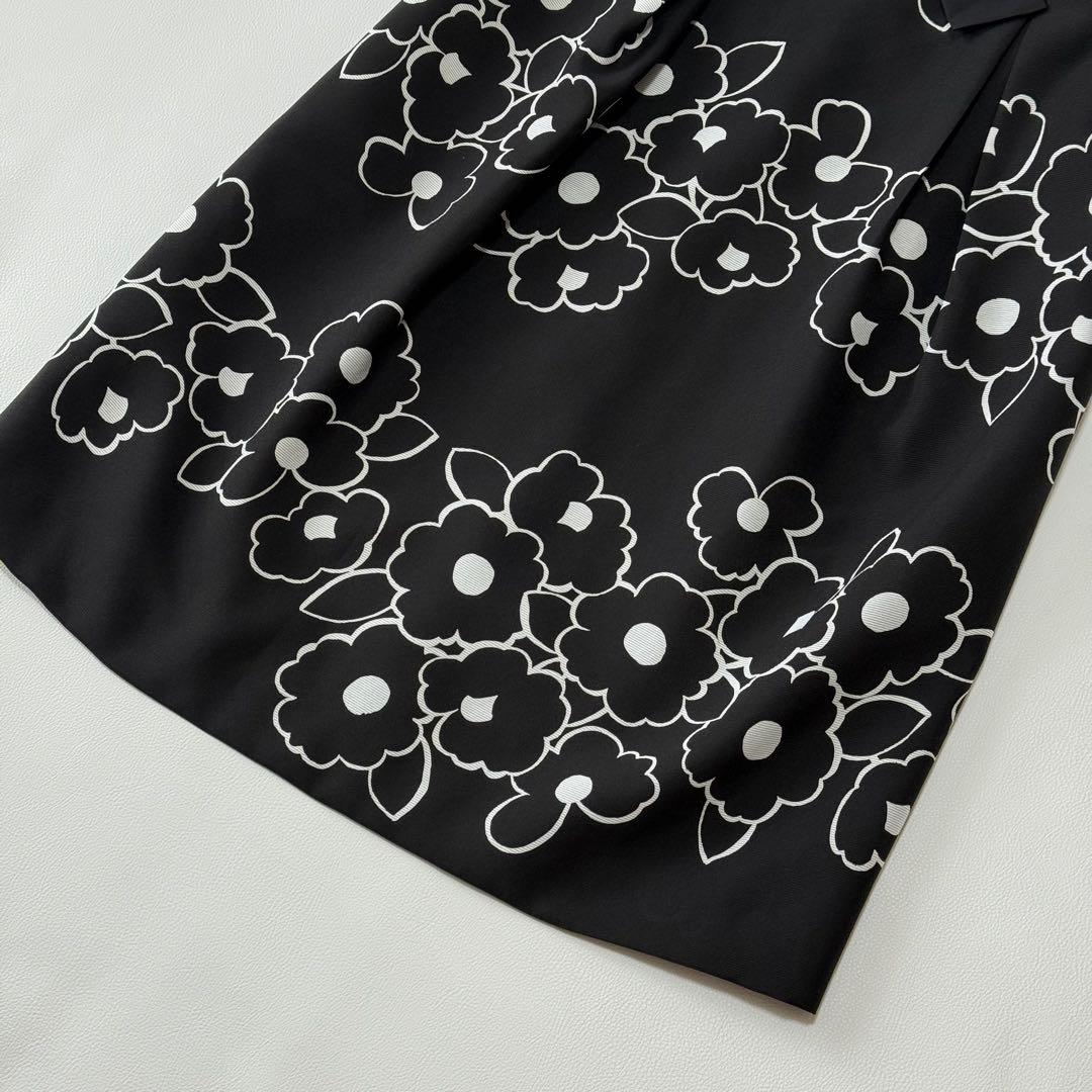 美品✨ エムズグレイシー カメリア 花柄ワンピース 40 リボン フレア 日本製