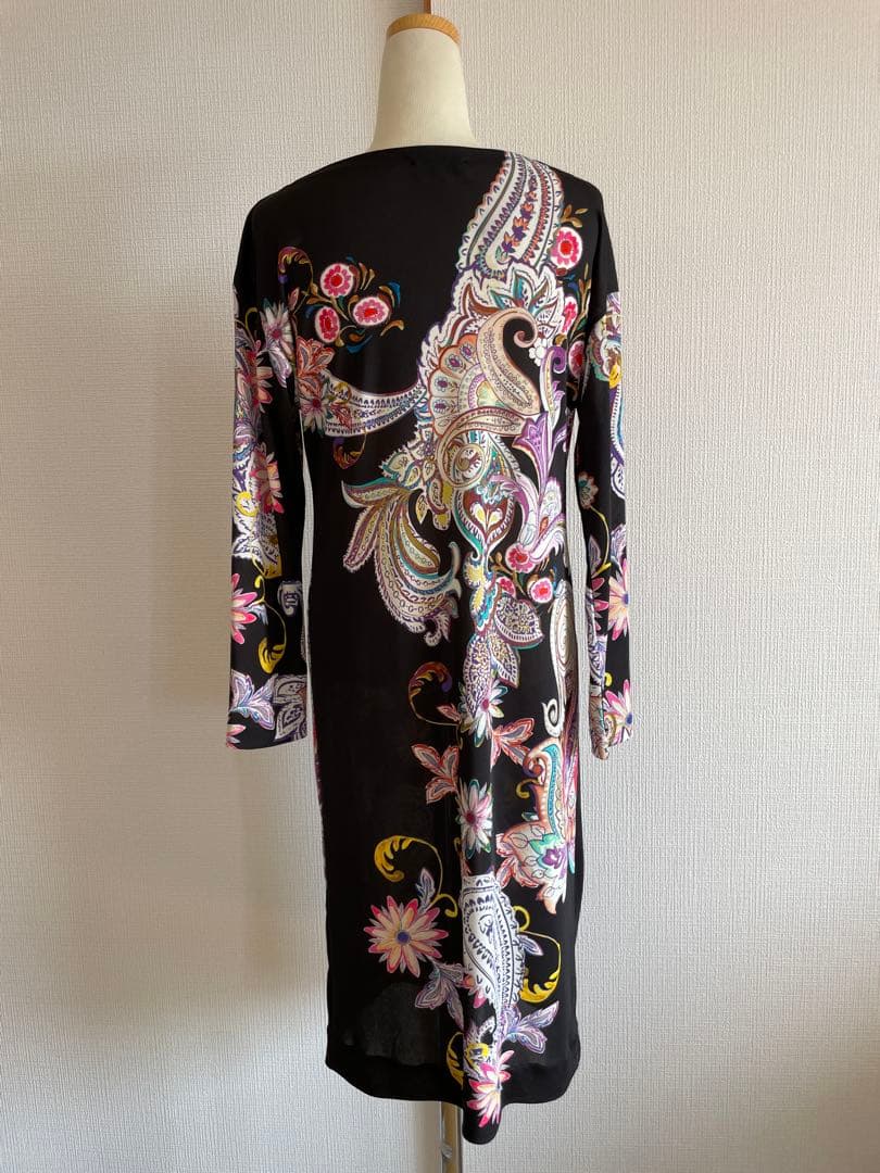 【美品】ETRO エトロ ペイズリー柄 ワンピース 42 七分袖