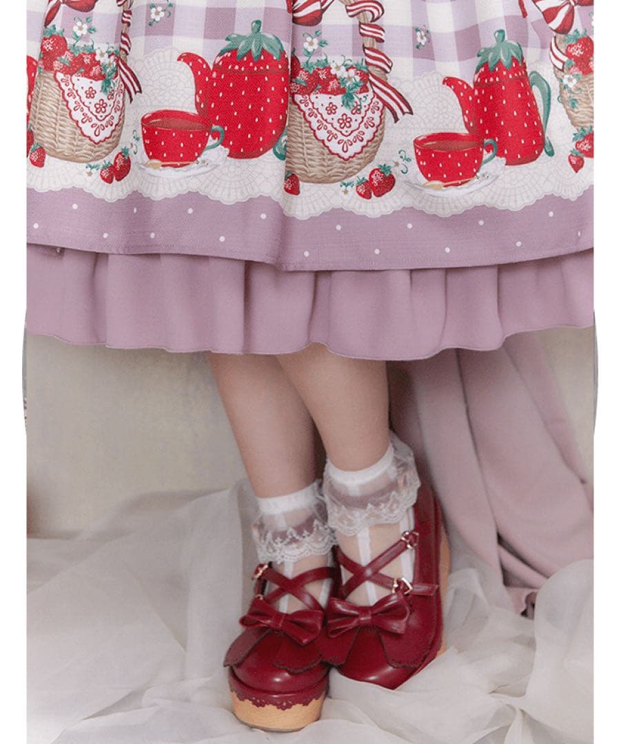 axes famme kawaii ベリーズピクニックジャンスカ ラベンダー