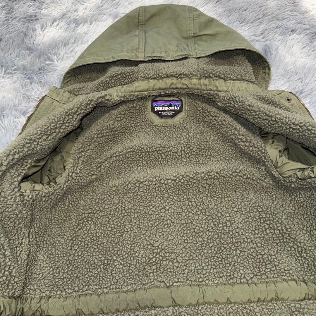 Patagonia モッズコート レディース 裏起毛カーキ XS