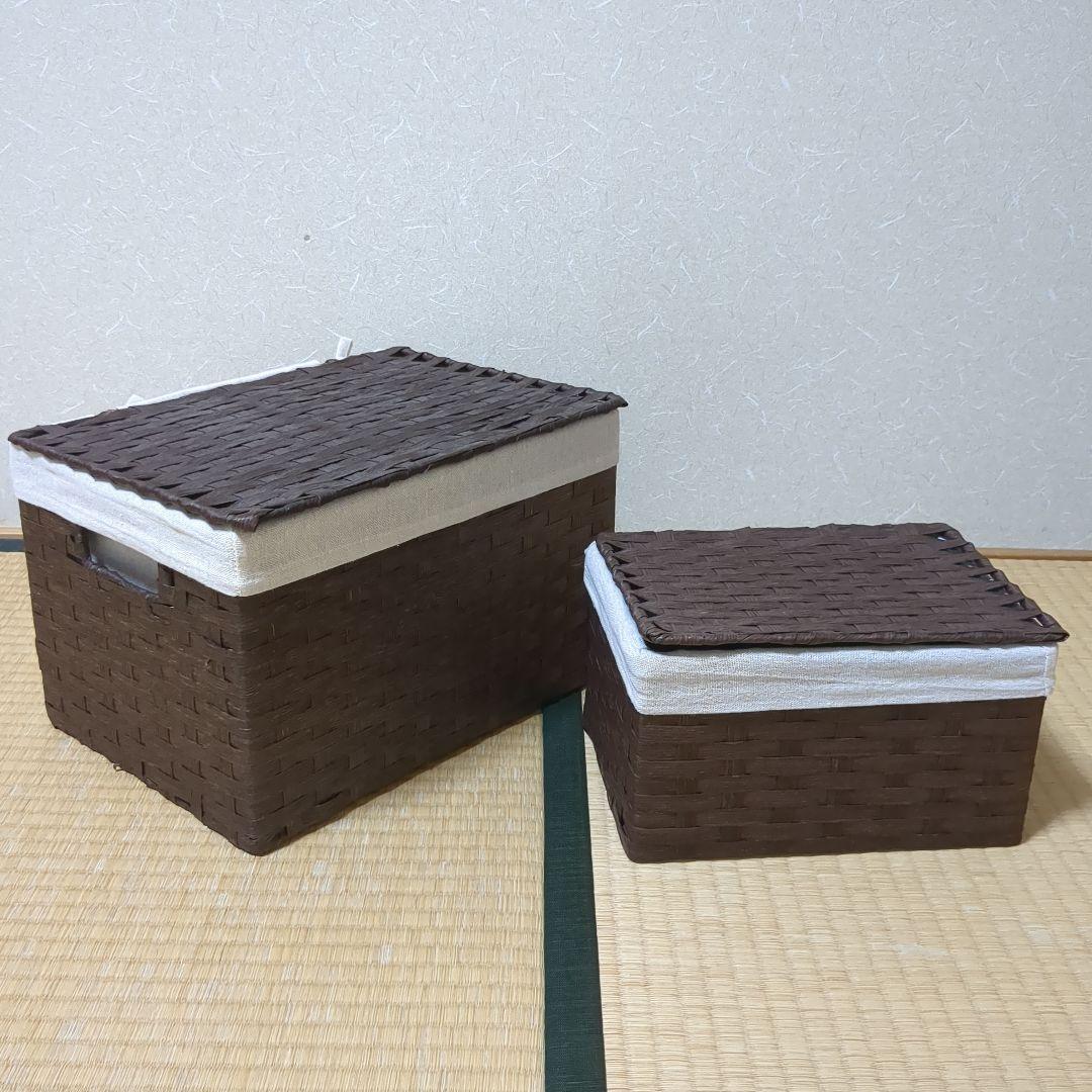 クマ✿収納バスケットセット 内布付き 蓋付き収納ボックス マガジンラック