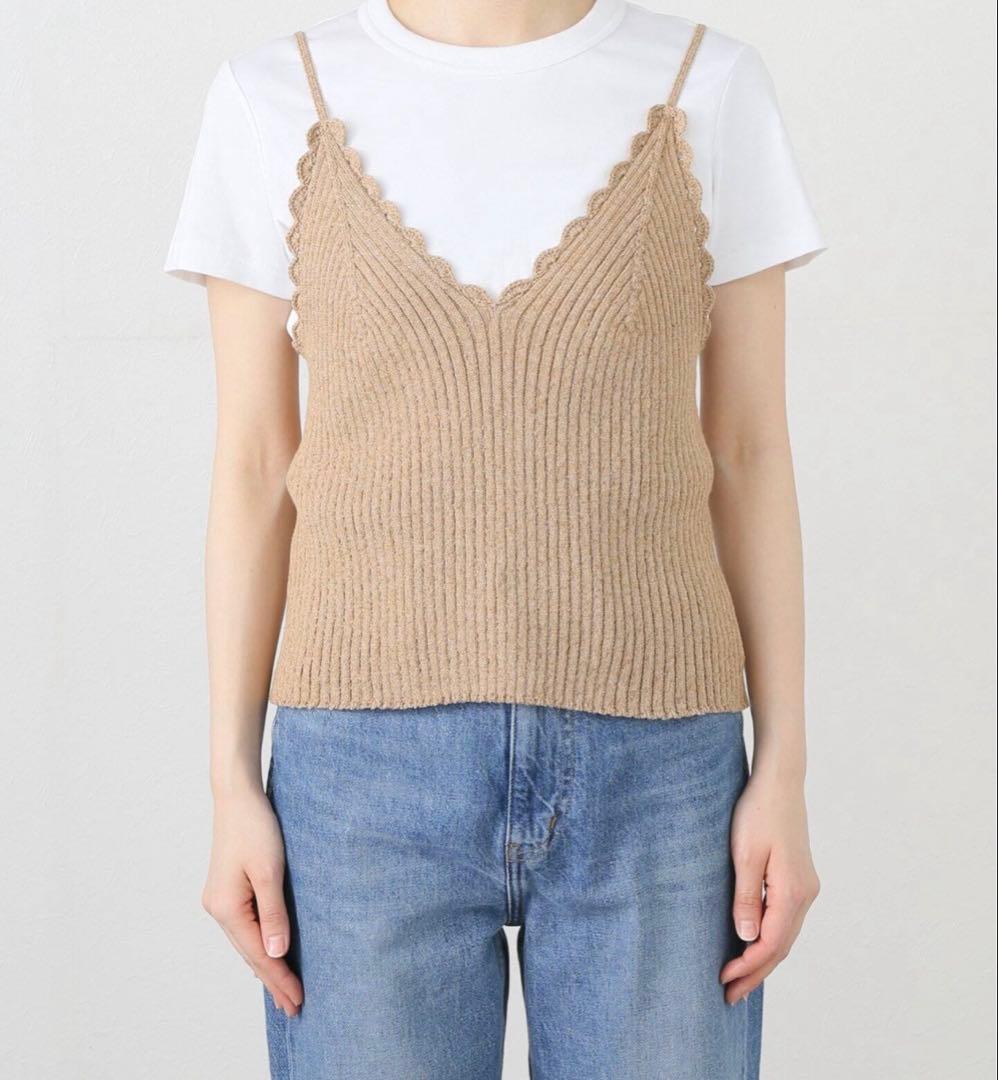 Spick and Span フリルニットキャミソール