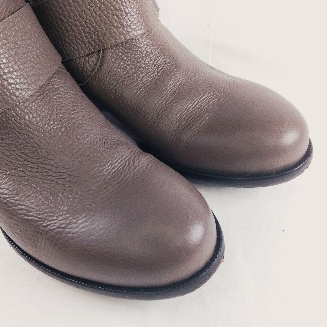 【PELLICO SUNNY】美品 エンジニアブーツ サイドジップ シボ革 37