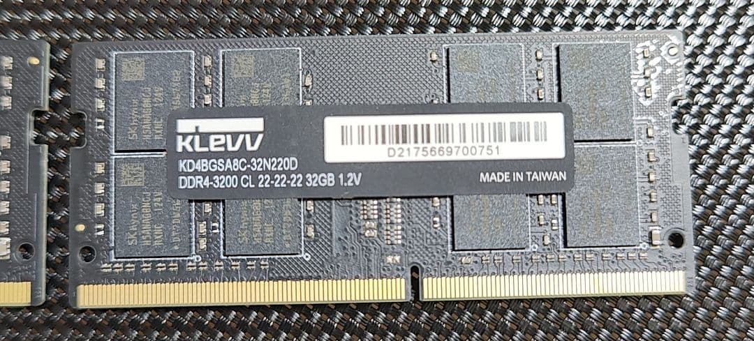クレブ メモリー DDR4 3200 32GB×2枚 ノートパソコン向け