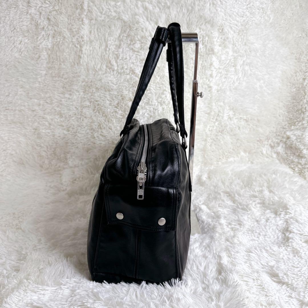 【美品】【希少】POTERフリースタイル ボストンバッグ　ブラック　レザー