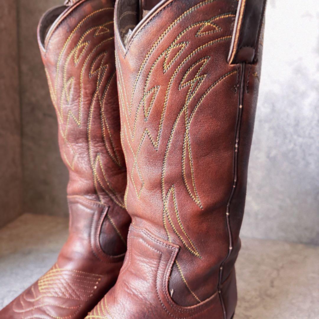 FRYE フライ ウエスタンブーツ 7.5B レザー ブラウン