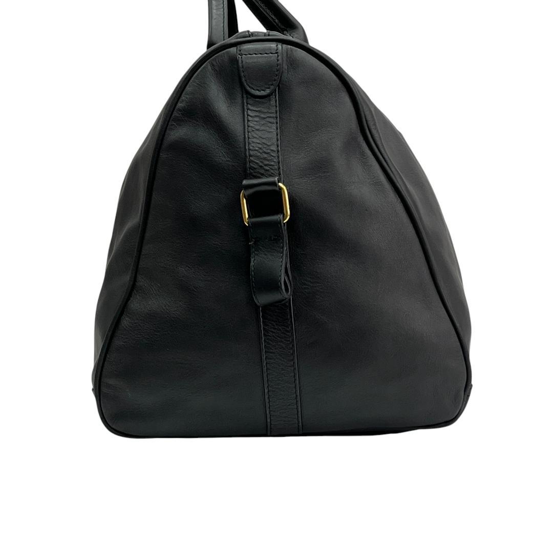 美品 アイグナー AIGNER ボストンバッグ レザー ブラック 黒 大容量