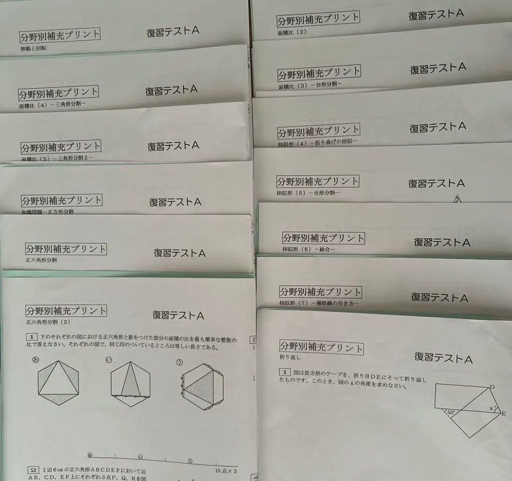 分野別補充プリント 復習テストA SAPIX