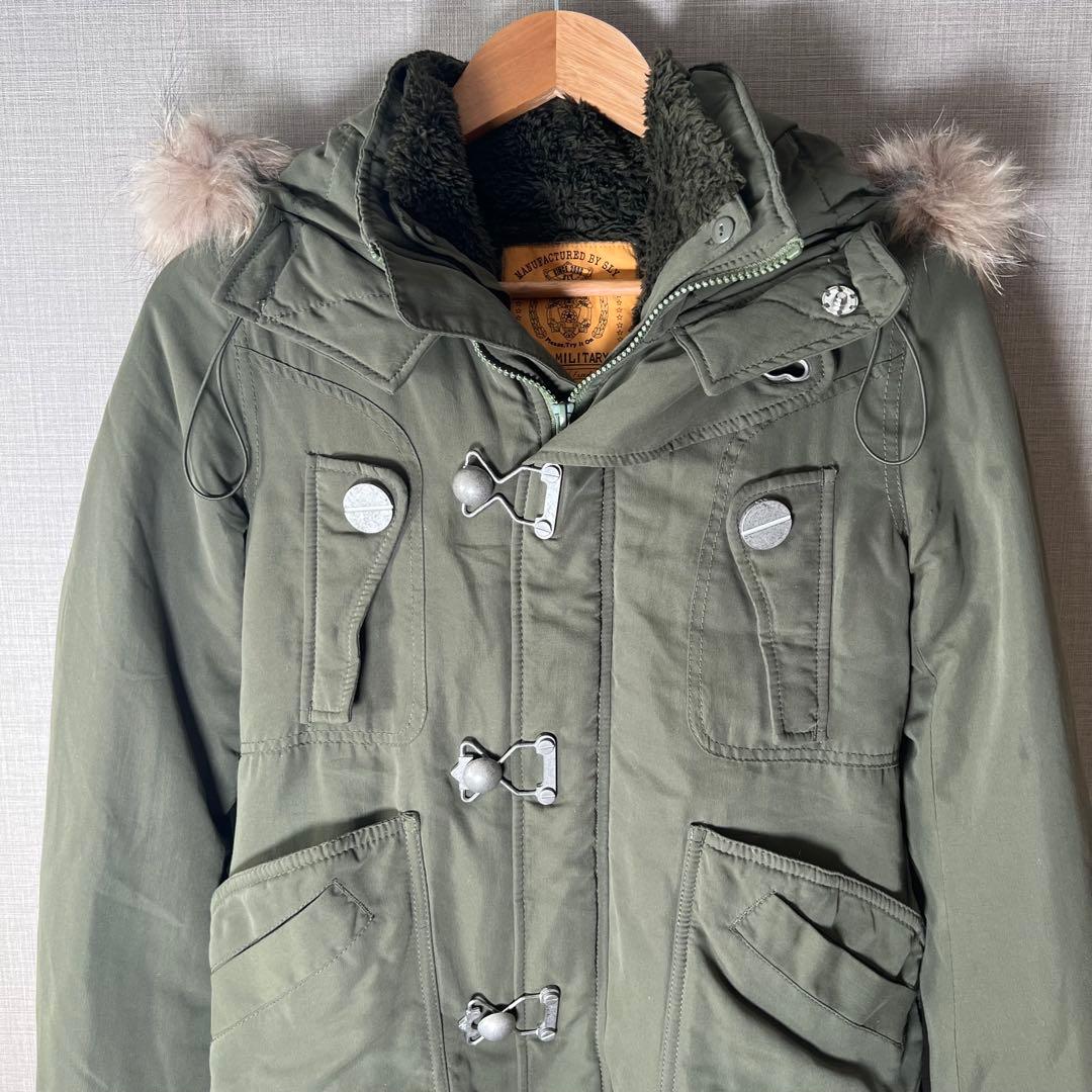 美品【SLY】3WAYファイヤーマンバックルミリタリージャケット ボアライナー