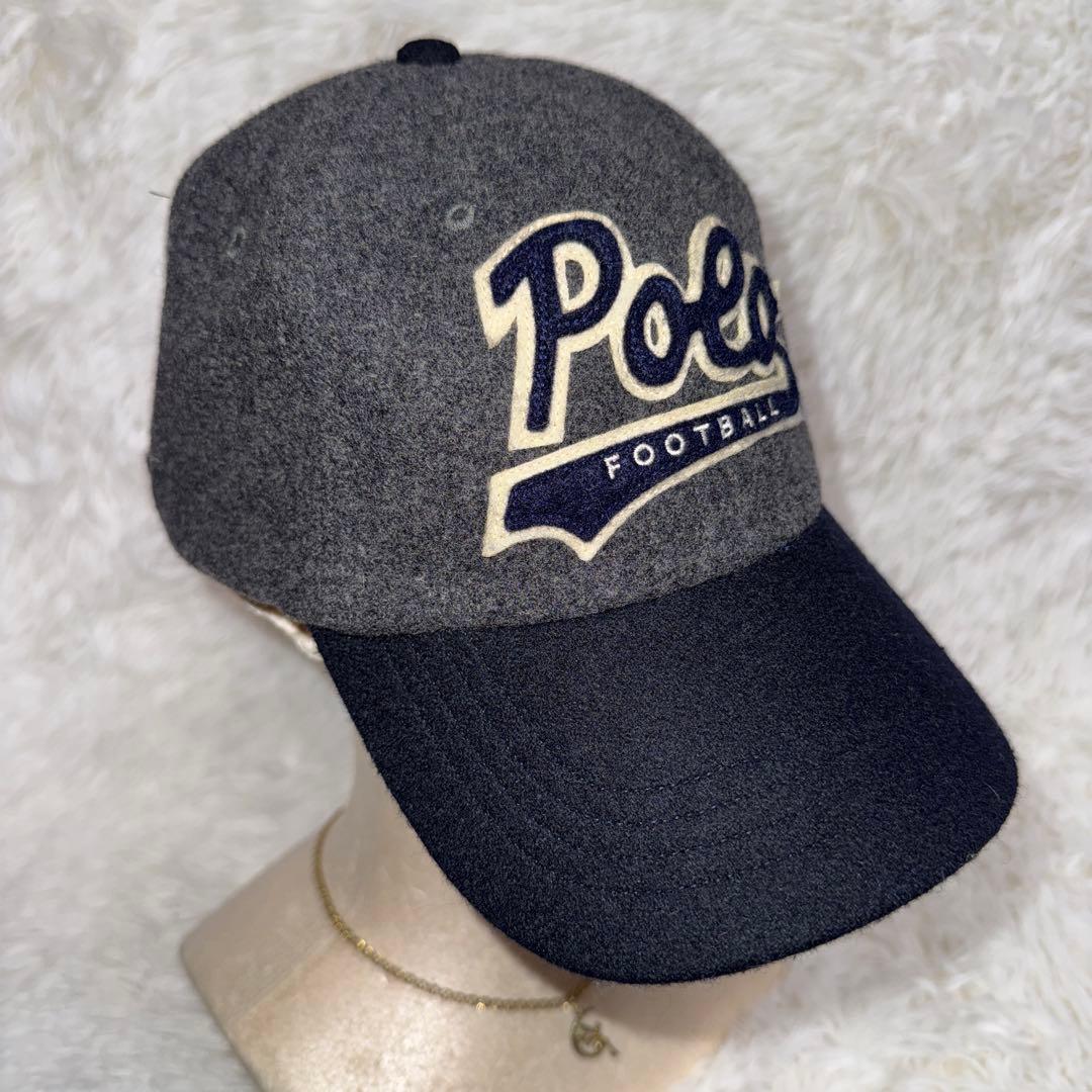 完売品 Polo Ralph Lauren 牛革 CAP グレー/ネイビー