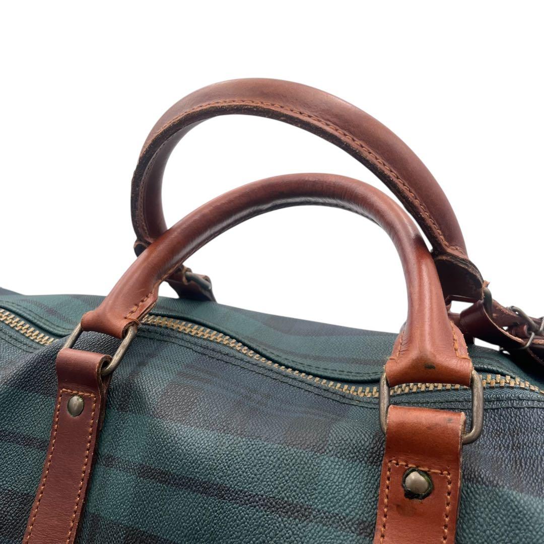 【ブラシ・南京錠付き】RALPH LAUREN ボストンバッグ グリーン レザー