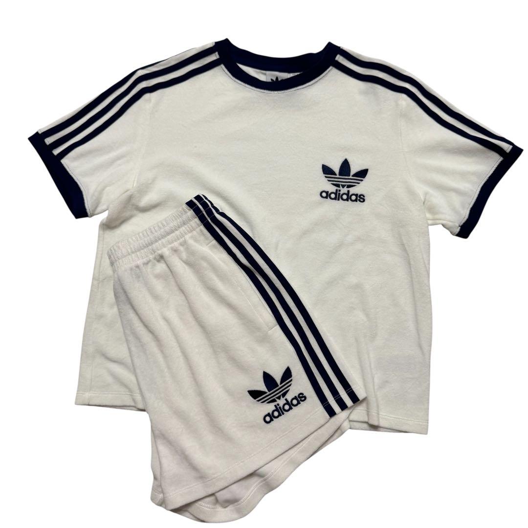【未使用級】adidas パジャマ　セットアップ　コットン　リンガー　極美品