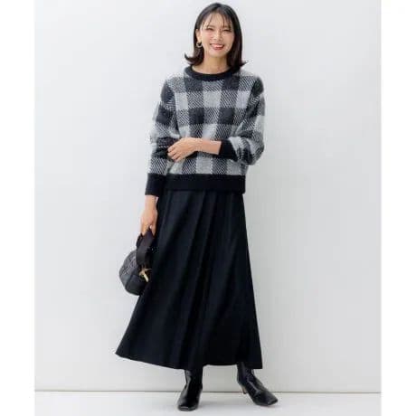 ✨美品✨23区【洗える】ウールミルドジャージー フレアスカート 36 S 黒
