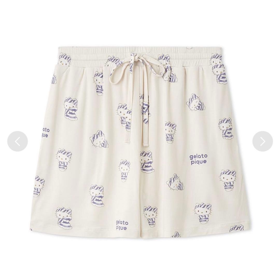 ジェラートピケ サンリオハウス ハローキティ Tシャツ 総柄ショートパンツ 上下