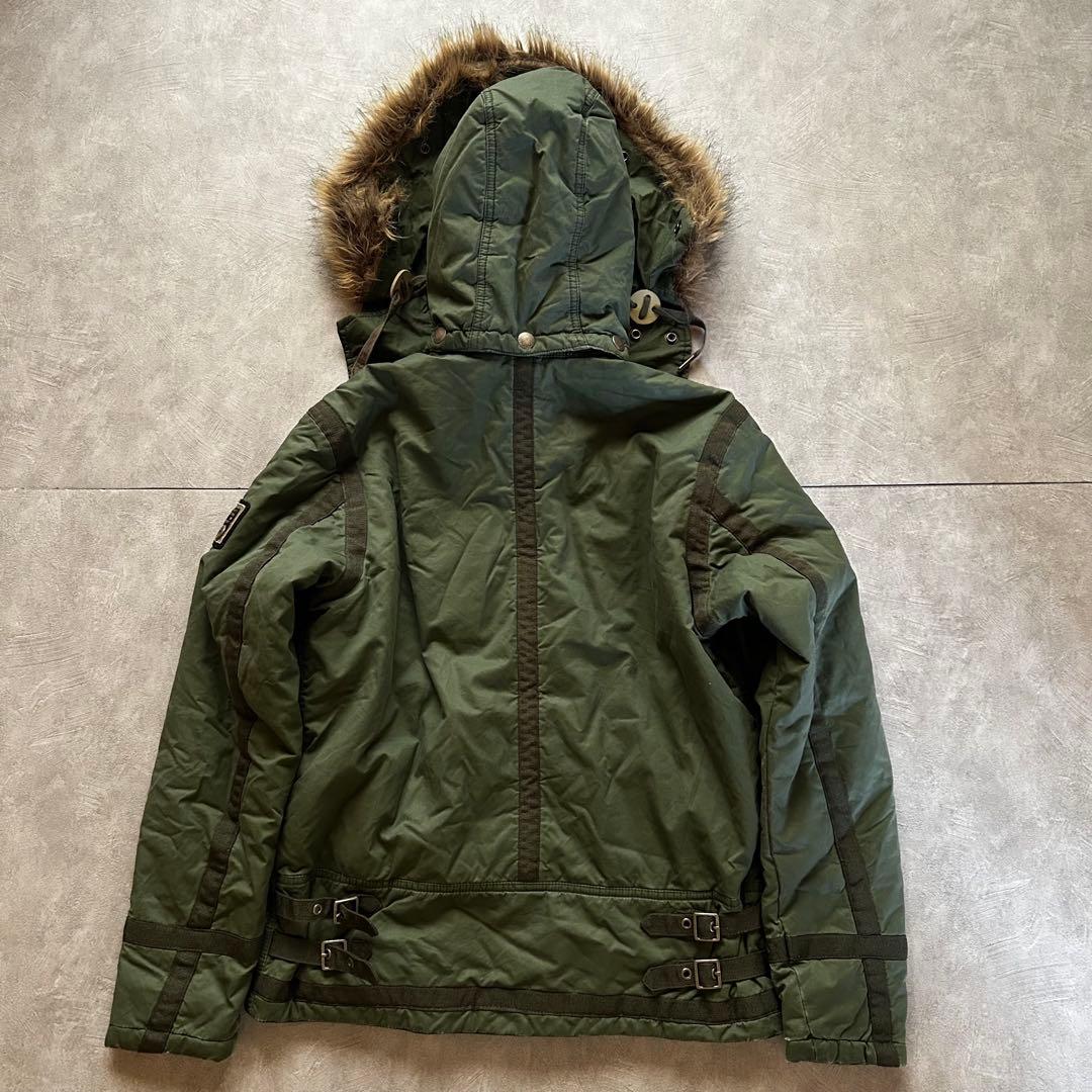 ジャケット・アウター diesel grunge fur military jacket khaki