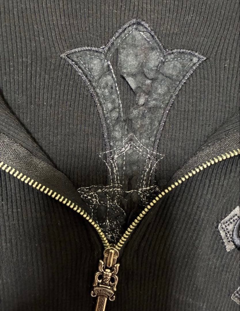 CHROME HEARTS クロムハーツ ハーフジップMサイズ ブラック