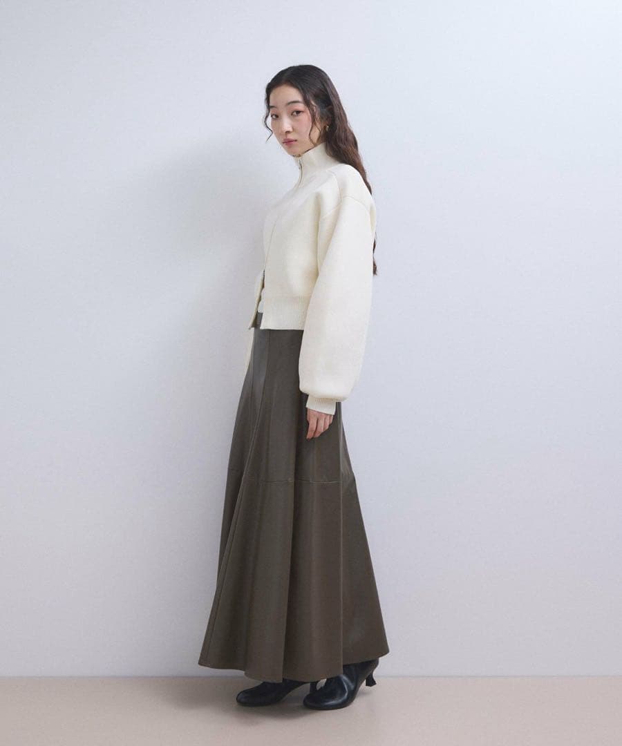 美品 ADAM ET ROPE ショートジャカードドライバーズニット