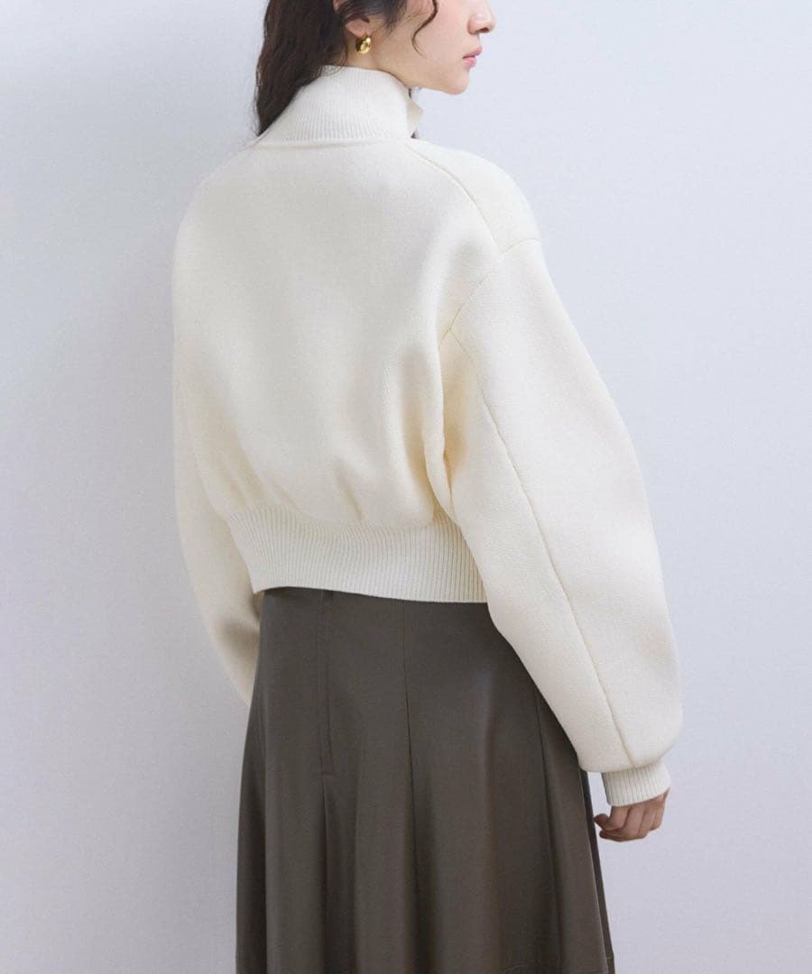 美品 ADAM ET ROPE ショートジャカードドライバーズニット