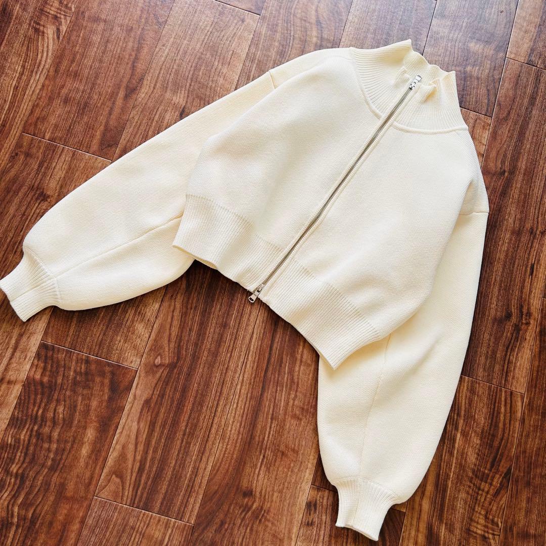 美品 ADAM ET ROPE ショートジャカードドライバーズニット