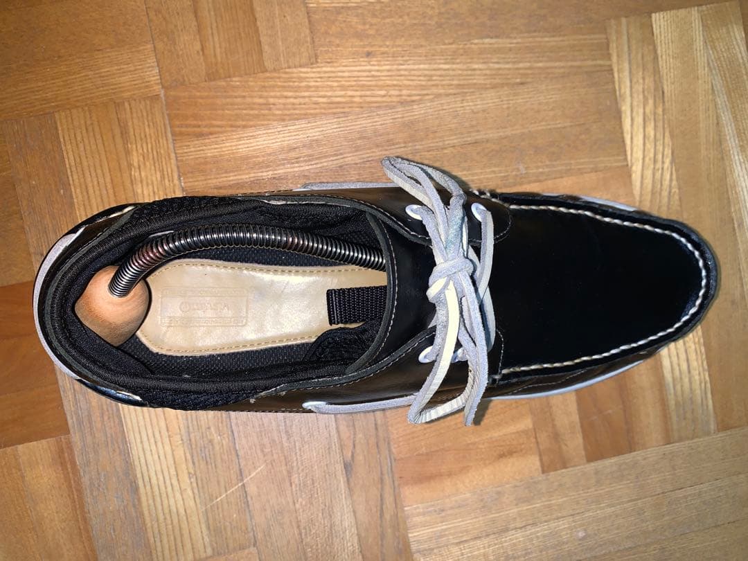 良品　visvim ビズビム ホックニー デッキシューズ US9.5 ブラック