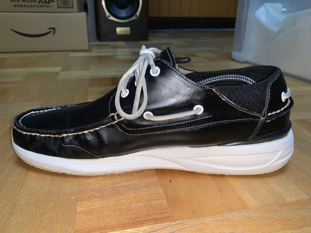 良品　visvim ビズビム ホックニー デッキシューズ US9.5 ブラック