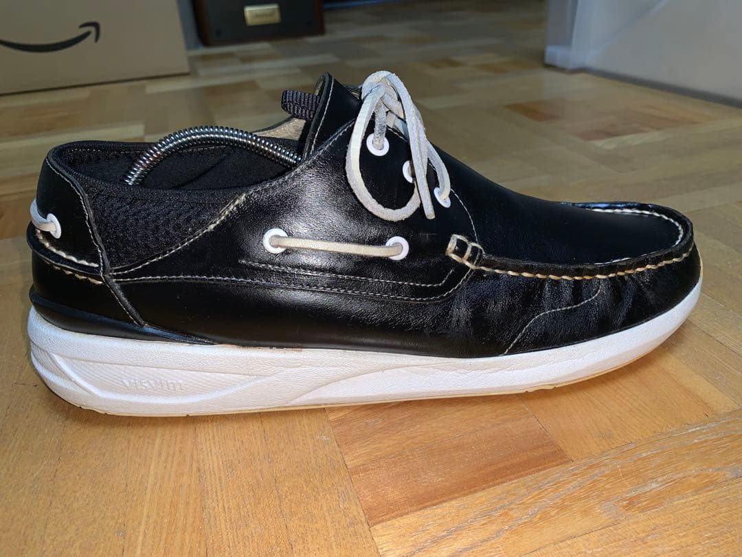良品　visvim ビズビム ホックニー デッキシューズ US9.5 ブラック