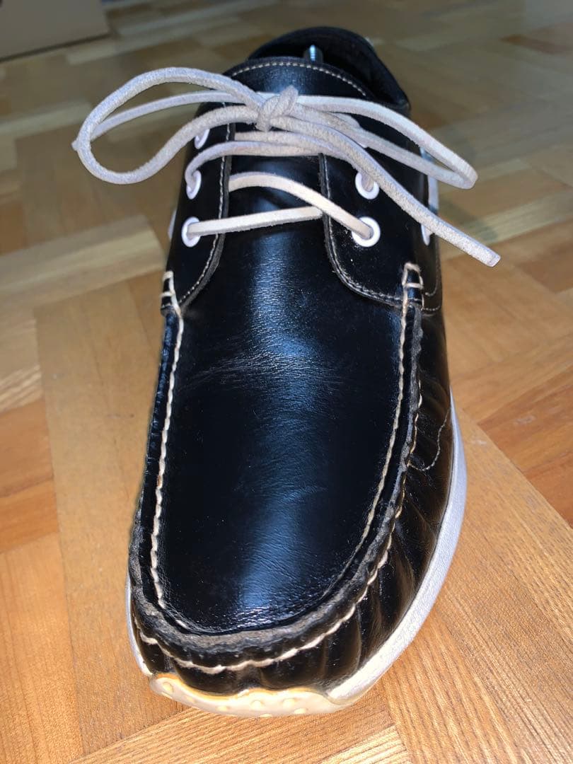 良品　visvim ビズビム ホックニー デッキシューズ US9.5 ブラック