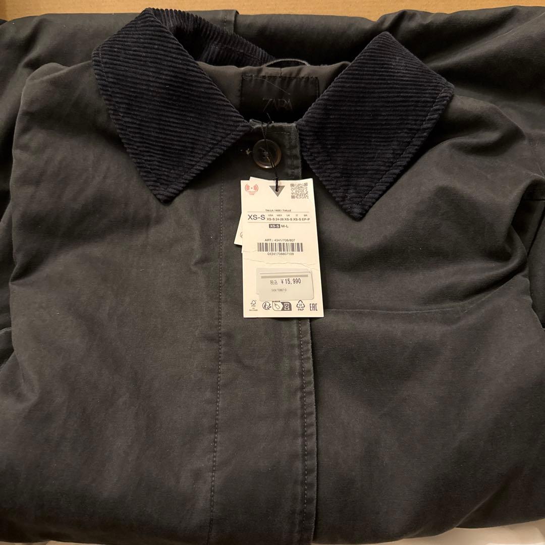 ZARA ワックスフィニッシュコーデュロイカラートレンチコート