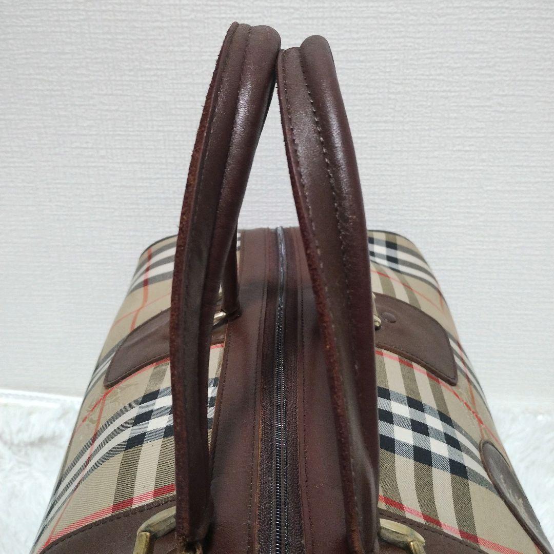 BURBERRY バーバリー ボストンバッグ ノバチェック 大容量 鍵付き