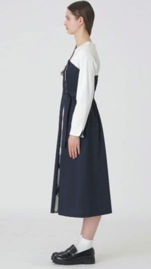 ブルーレーベルクレストブリッジ今期プレーンストレッチツイルビスチェドレス