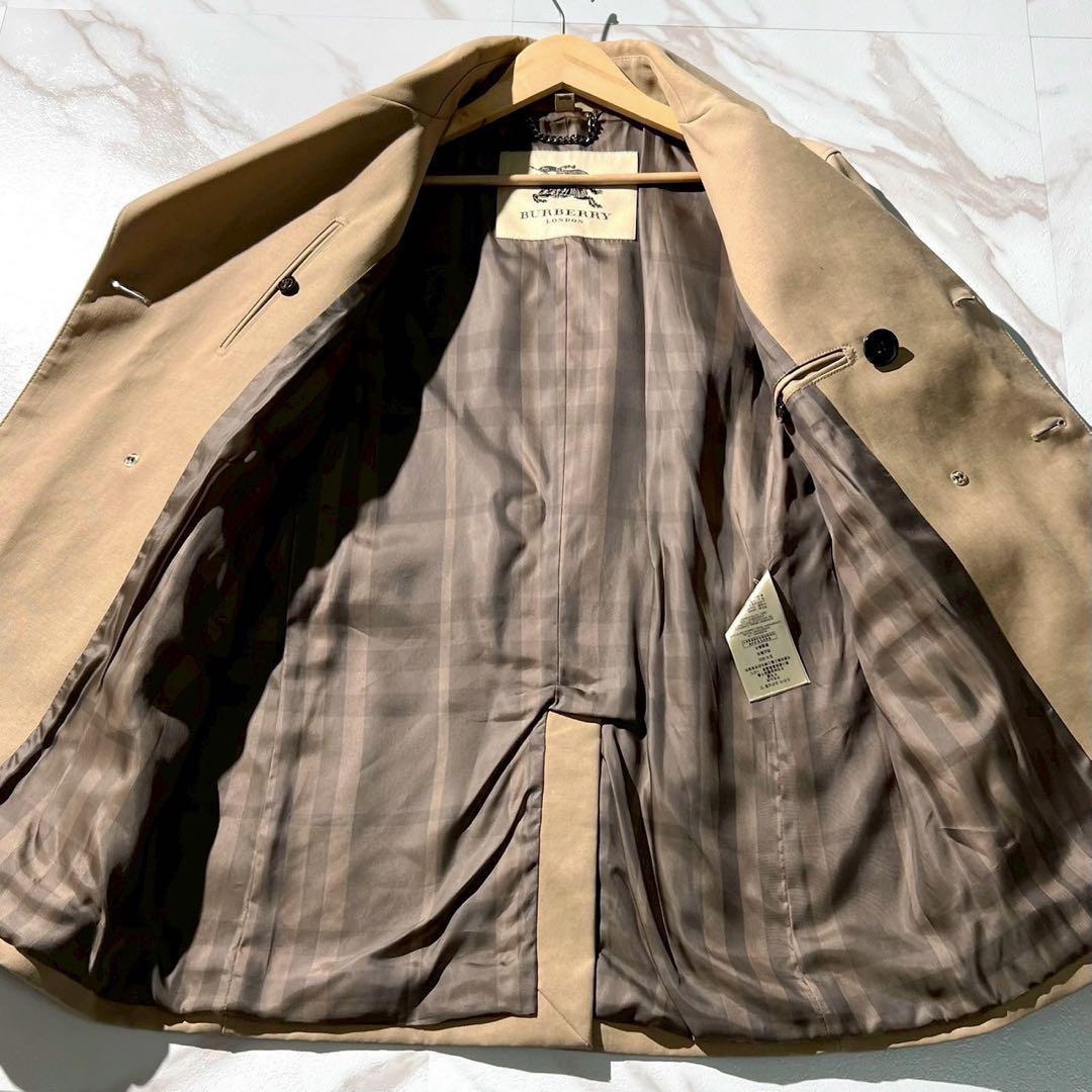 美品✨Burberry トレンチコート　襟裏レザー　革パイピング　48