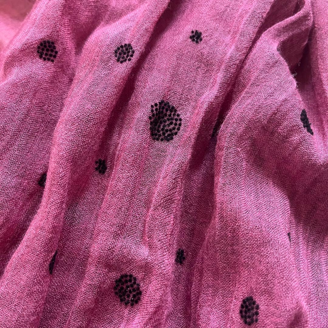 ファリエロサルティ 大判 ストール 刺繍 ドット