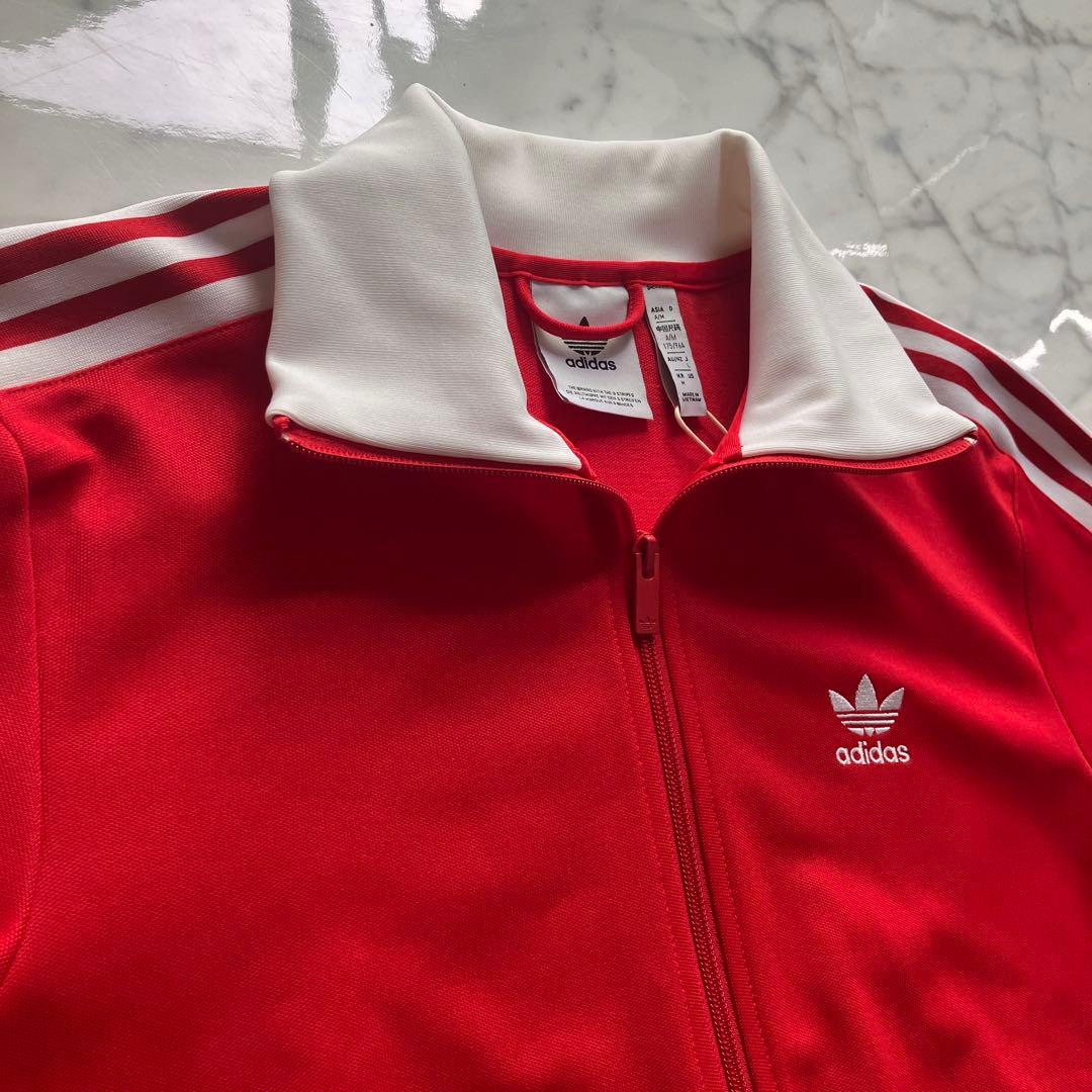 【タグ付き新品未使用】 adidas トラックジャケット ダブルジップ 赤 L