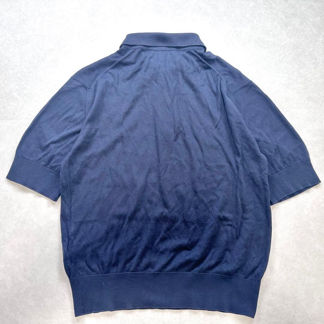 【美品】JHON SMEDLEY ニットポロシャツ ネイビー サイズM