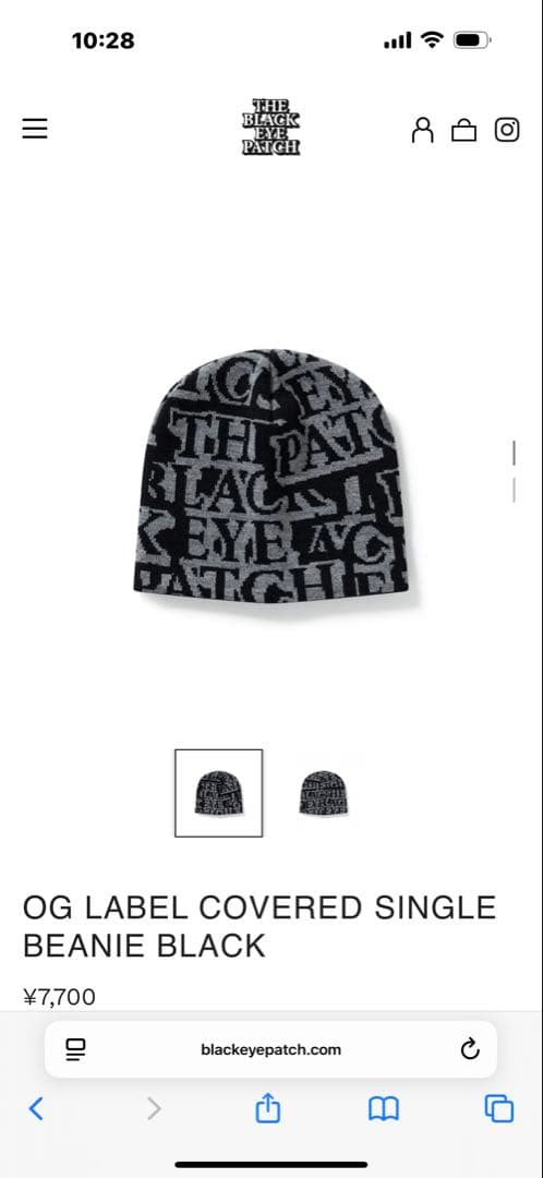 帽子 OG LABEL COVERED SINGLE BEANIE BLACK