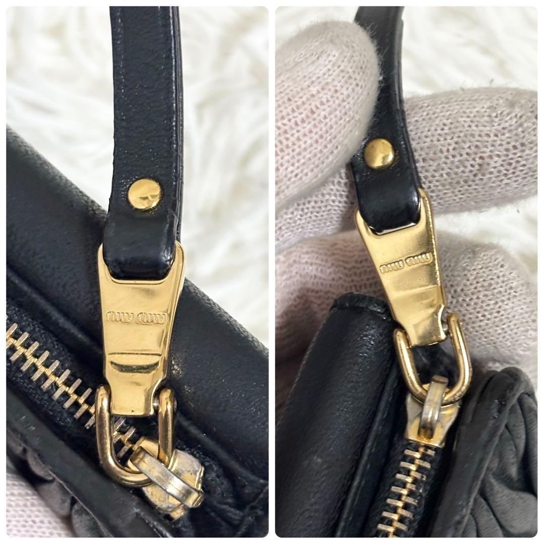 美品✨miumiu ミュウミュウ マテラッセ 折り財布 黒 ブラック